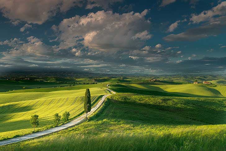 Fields and clouds