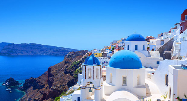 White villas on a hill side