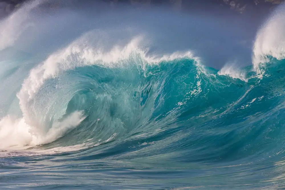 A large wave breaking