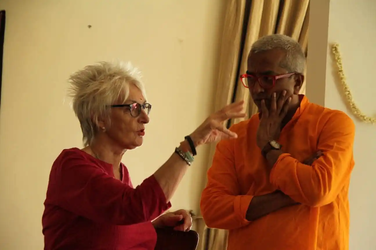 Sue Knight and Ramesh Prasad in conversation.
